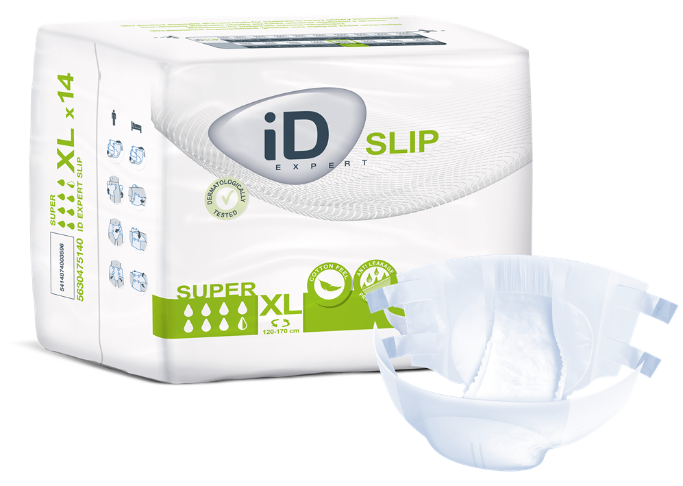 ID 5630475140 CS/4 (14/PKG) ID SLIP SUPER, X-LARGE, (47"-67"), 4100 ML ABSORBENCY.