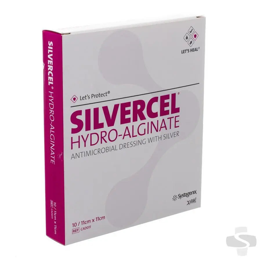 JNJ CAD011 BX/10 SILVERCEL® HYDRO-ALGINATE ANTIMICROBIAL DRESSING WITH SILVER 11CM X 11CM