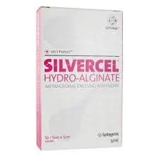 JNJ CAD050 BX/10 SILVERCEL HYDRO-ALGINATE ANTIMICROBIAL DRESSING WITH SILVER 5CM X 5CM