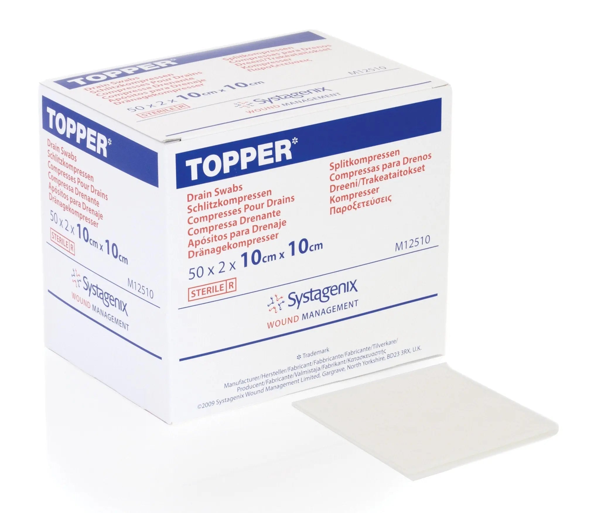 JNJ M12510 (CS16) BX/100 TOPPER® DRAIN  SWABS 10CM X 10CM