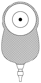 MAR 77122 BX/10 ULTRALITE 1-PIECE UROSTOMY POUCH W/ SKIN SHIELD, SHALLOW CONVEXITY, E-Z DRAIN VALVE, TRANSPARENT, 1IN  OPENING.