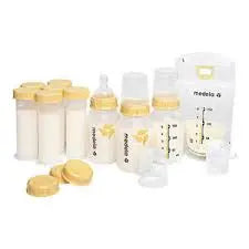 ML 87137 KIT/1 MEDELA BREAST FEEDING GIFT SET (3 - 5OZ BOTTLES W/ NIPS, NECK & CAP) (20 - LEAK PROOF STAND UP FREEZABLE BAGS) (6 - 2.7OZ MINI BOTTLES) DISHWASHER/MICROWAVE SAFE BPA-FREE