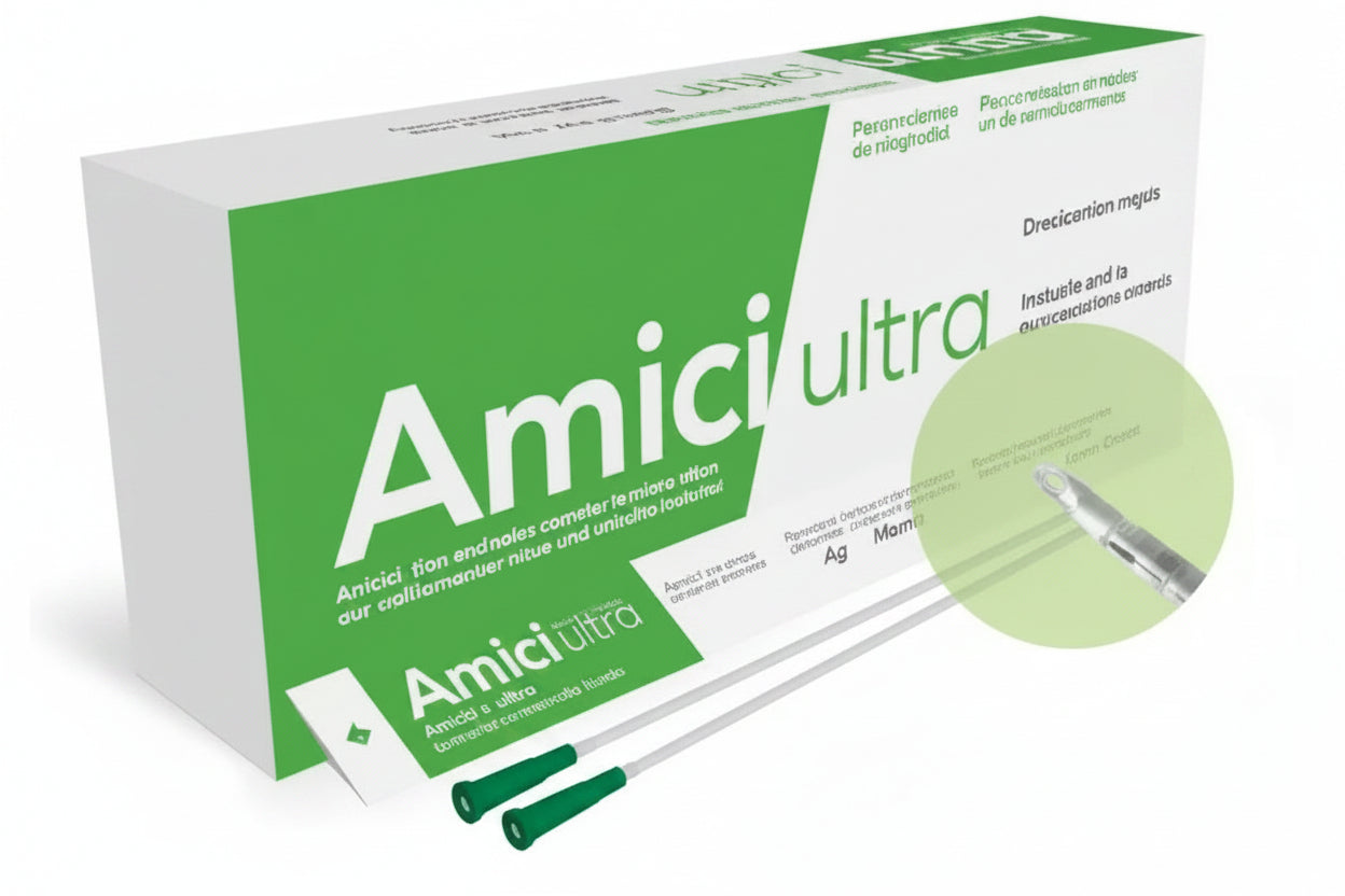 OOS 7714 BX/100 AMICI ULTRA MALE TIEMANN INTERMITTENT CATHETERS, SIZE 14FR 16IN