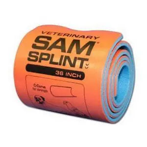 PAR SE1121 EA/1 SAM SPLINT ROLL. 4 1/2INX36IN,ORANGE/BLUE. LATEX FREE REUSABLE.