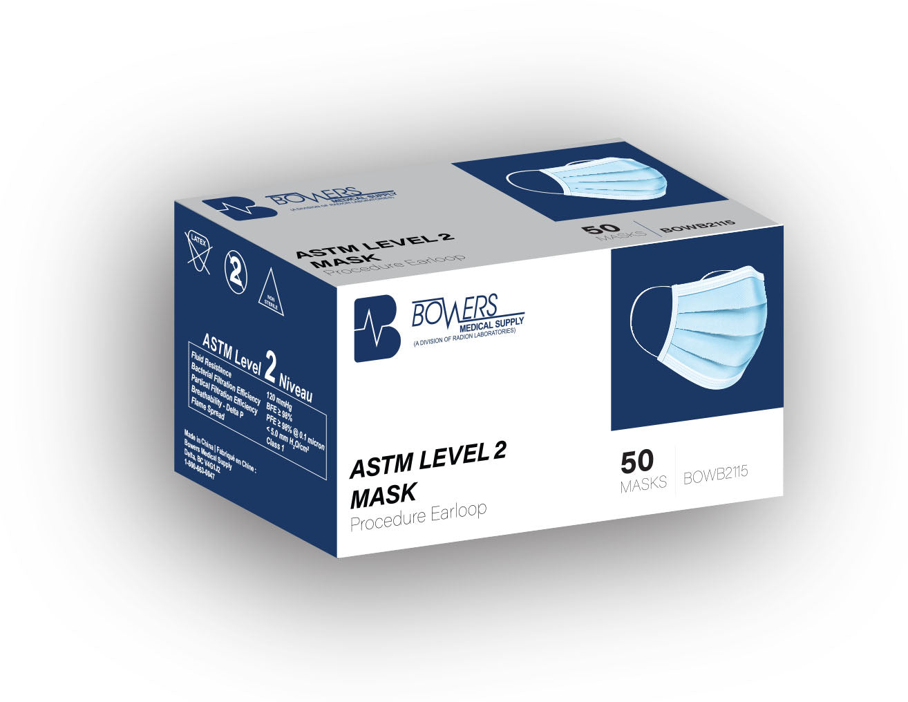 Bowers Procedure Earloop Mask (ASTM Level 2)