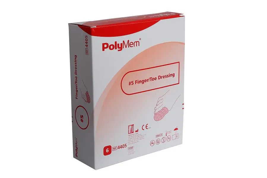 PLM 4405 BX/6 POLYMEM #5 FINGERCOT DRESSING, (RING SIZE XXL).