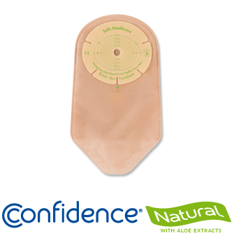 SALT NU13 BX/10 CONFIDENCE NATURAL WITH ALOE 1-PIECE UROSTOMY POUCH, PRE-CUT 13MM