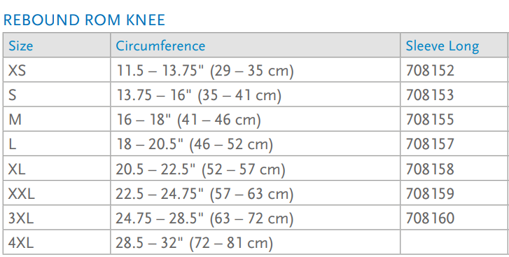 Ossur Rebound ROM Hinged Knee Brace Sleeve - 12" Length