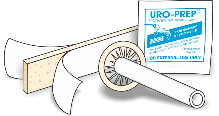 URO 5124530 BX/50  Uro-Con Texas-Style Male External Cathater  Medium 30mm with 4" Tube, Urofoam-2  Non Sterile  w/Latex