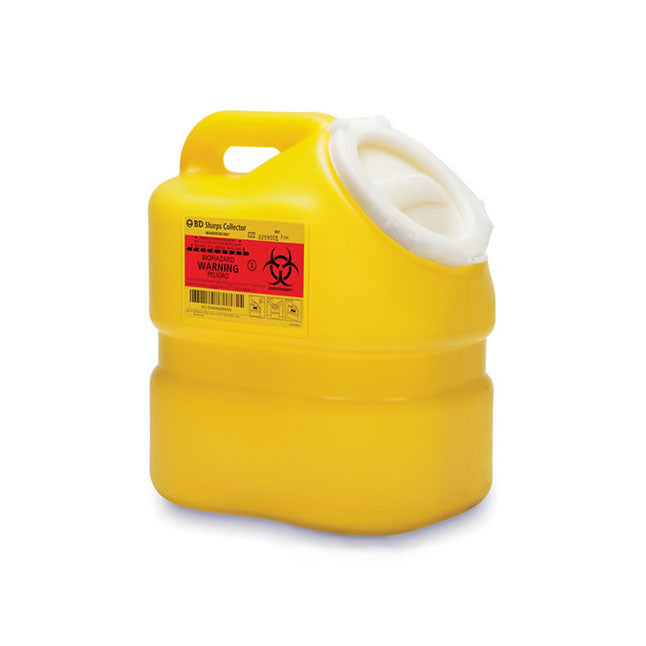 Sharps Container Nestable 7.6L Clear Funnel Top, Yellow