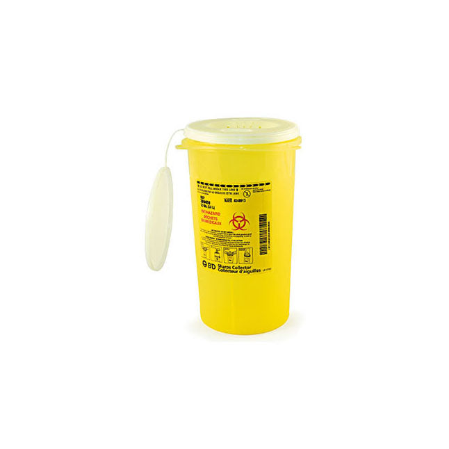 Sharps Collector, Nestable, Vertical Entry, 3L, Yellow Base