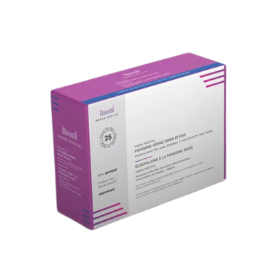 Povidone Iodine Swab Sticks, 3/pkg - Box of 25