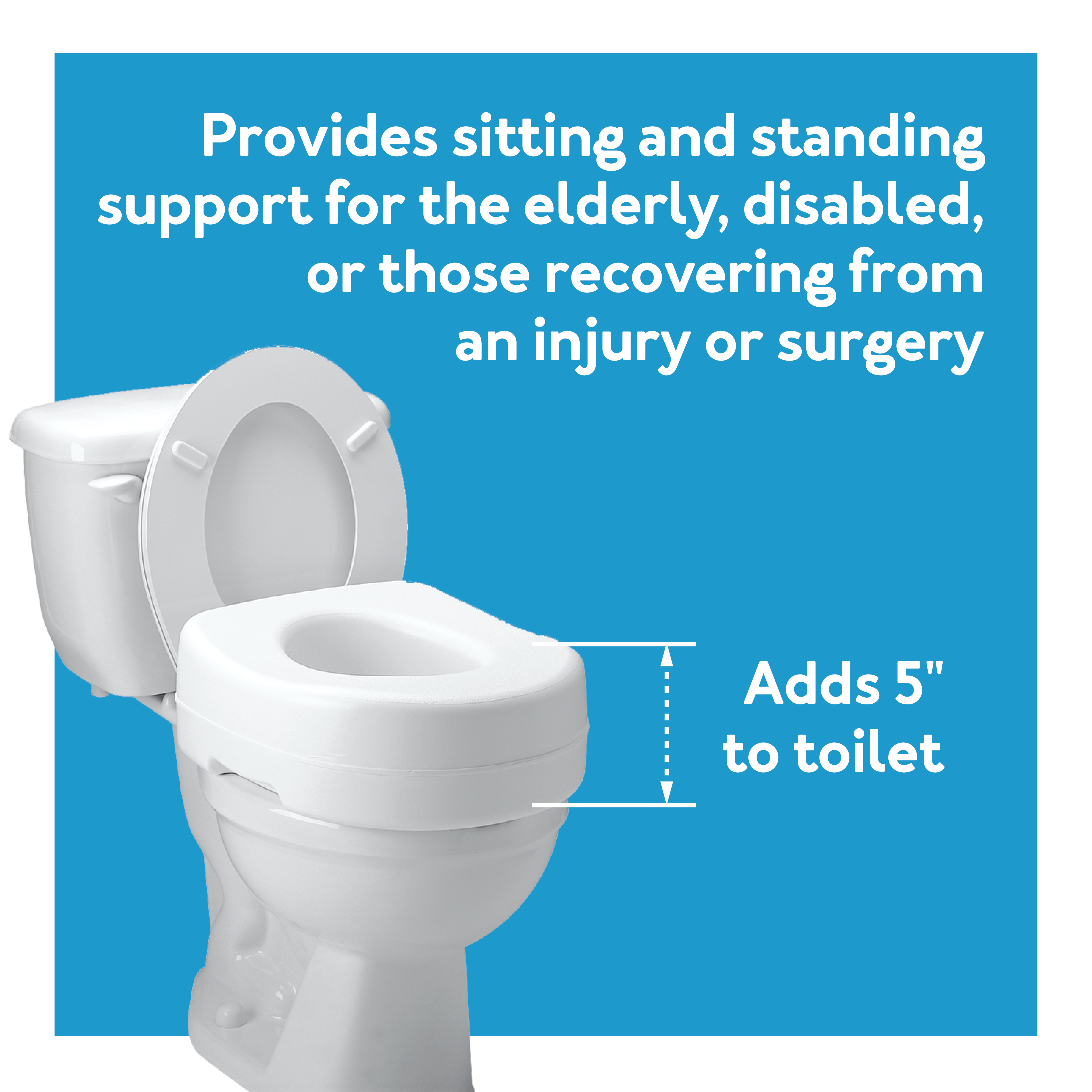 Carex Raised Toilet Seat with Rubber Pads