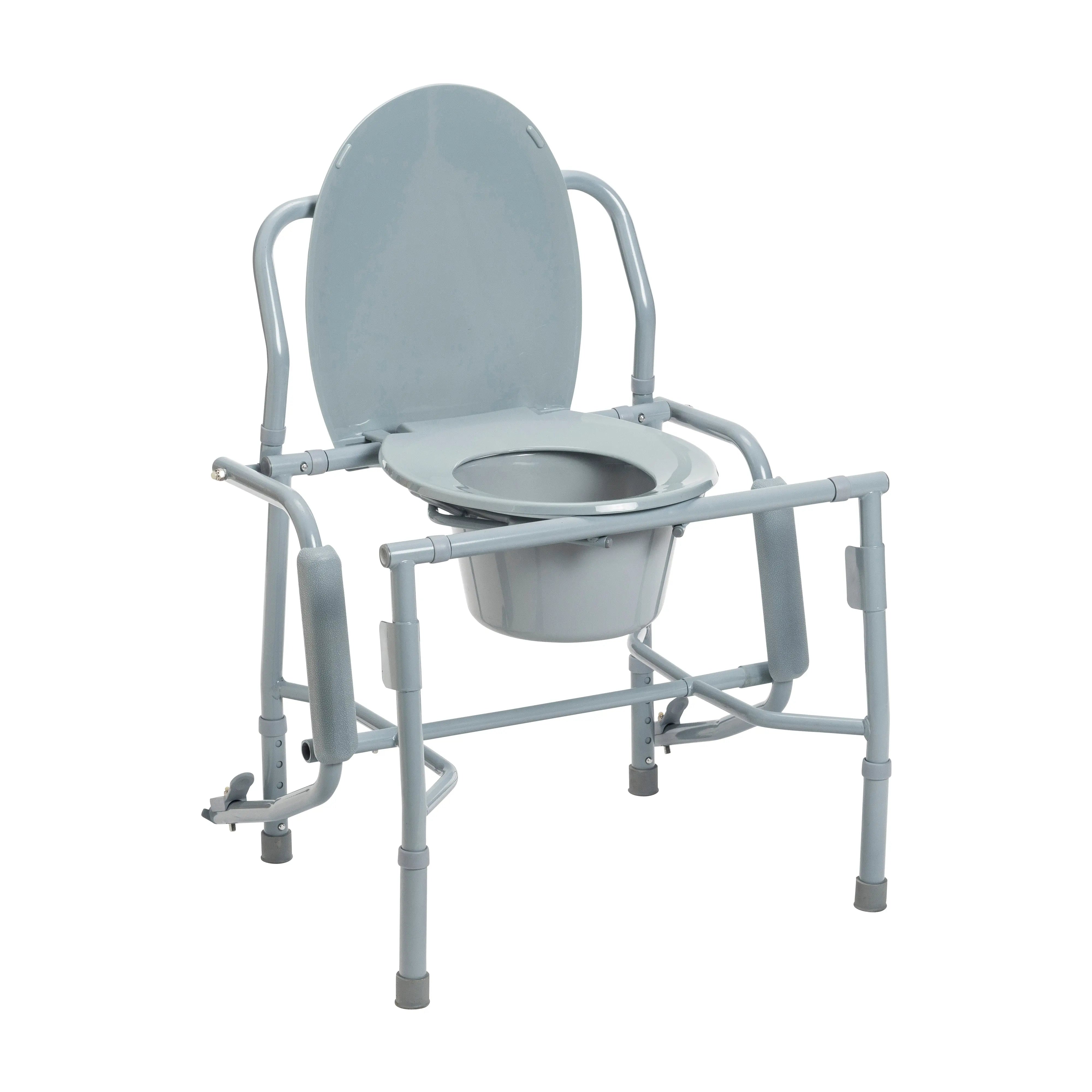 Steel Drop Arm Bedside Commode with Padded Arms - Home Health Store Inc