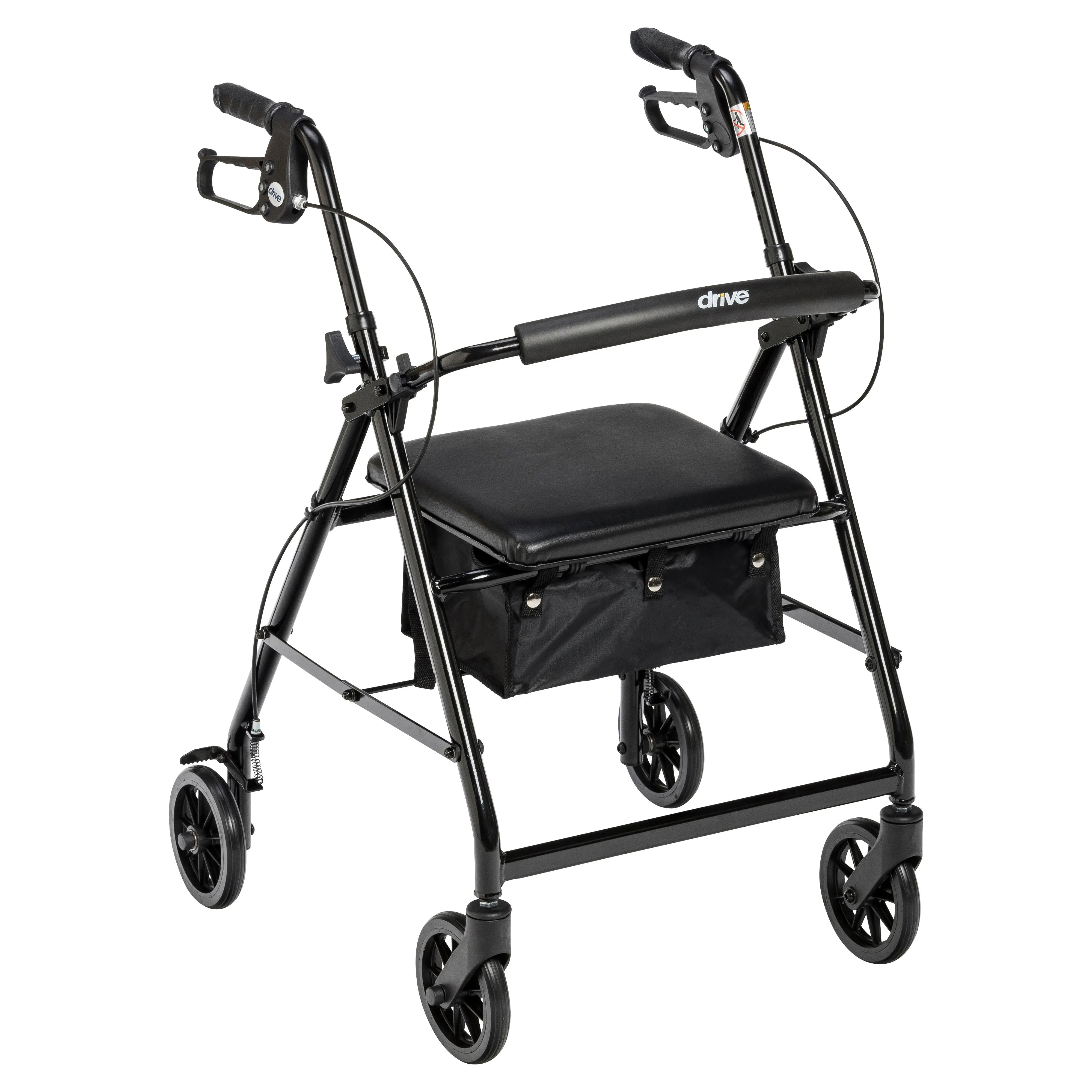 Rollator Rolling Walker with 6" Wheels, Fold Up Removable Back Support and Padded Seat - Home Health Store Inc