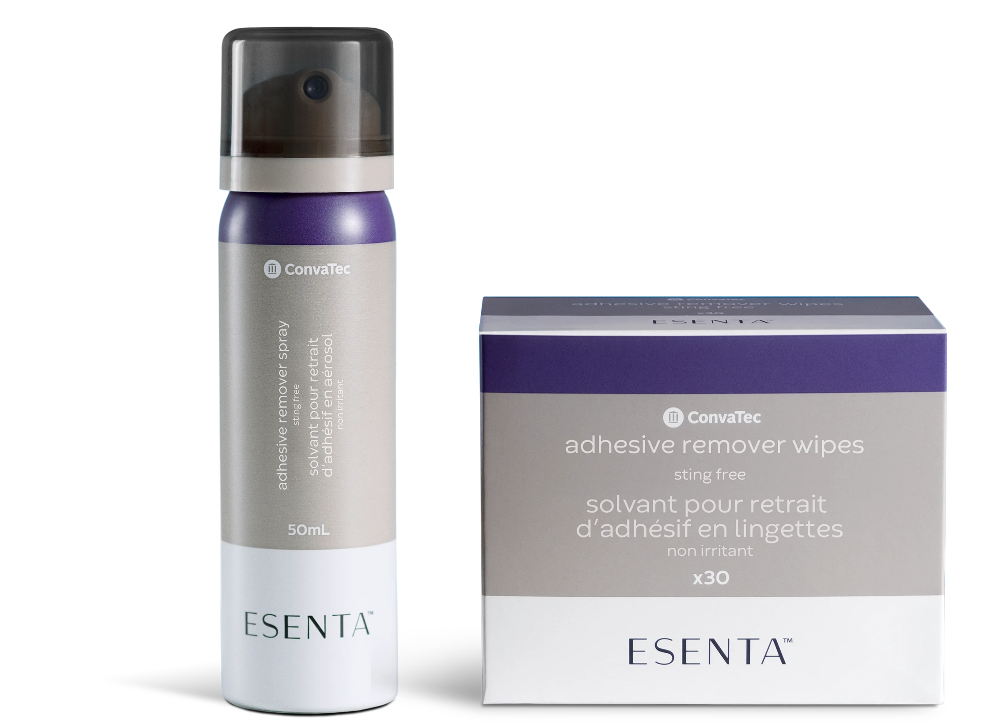 ESENTA® Sting-Free Adhesive Remover in Wipes and Spray