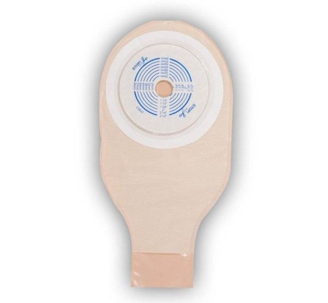 Activelife® One-Piece Stomahesive® Skin Barrier, Pre-Cut Stoma Opening, Drainable Pouch, Tail Clip - Box Of 10