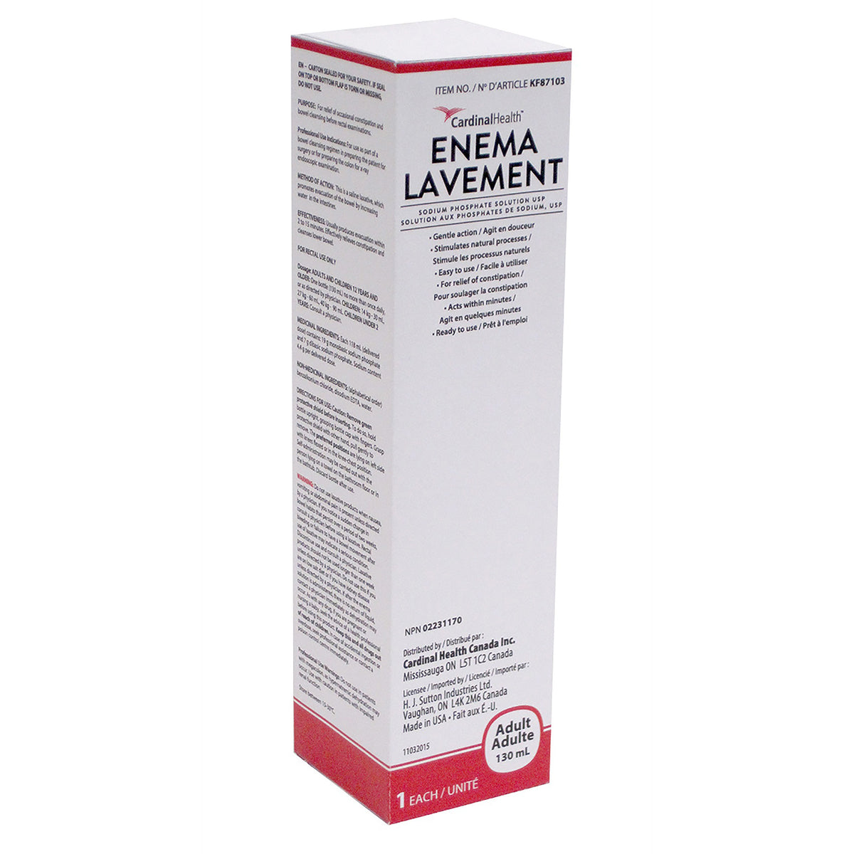 Solution de lavement au phosphate de sodium Cs/24, 130 ml