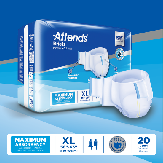 Attends Briefs Maximum Absorbency, X Large