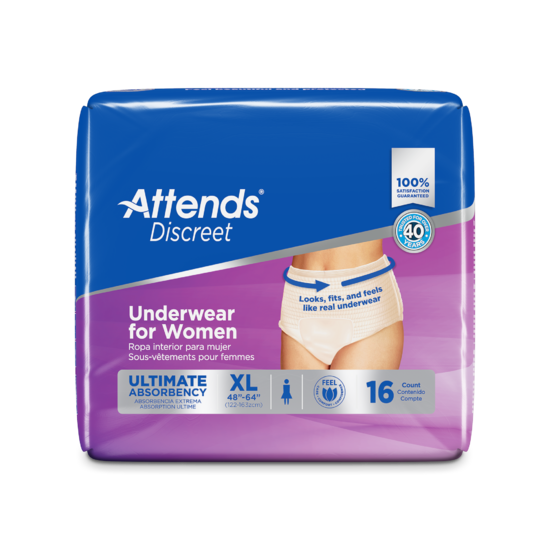 Attends Discreet Women's Underwear, X-Large