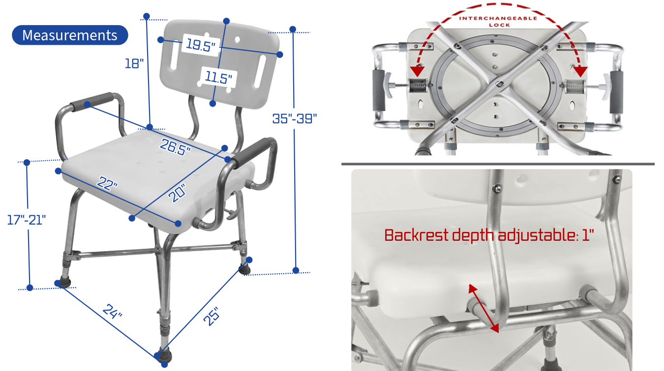 Mobb Bariatric Swivel Shower Chair