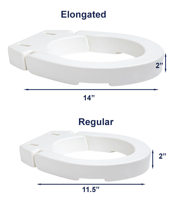 Mobb 2" Hinged Raised Toilet Seat