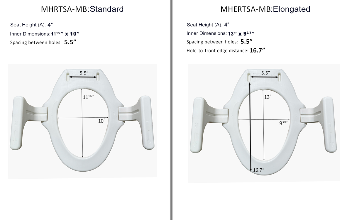 Mobb Elongated Toilet Seat Riser With Handles