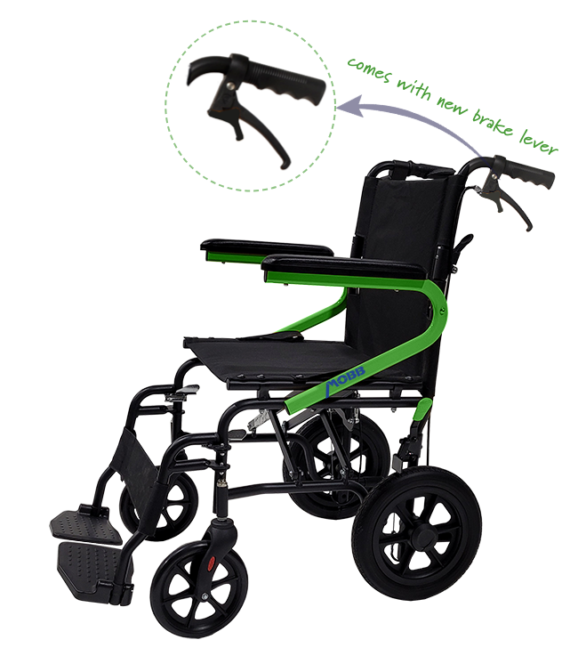 12" Wheel Transport Chair Lime Green