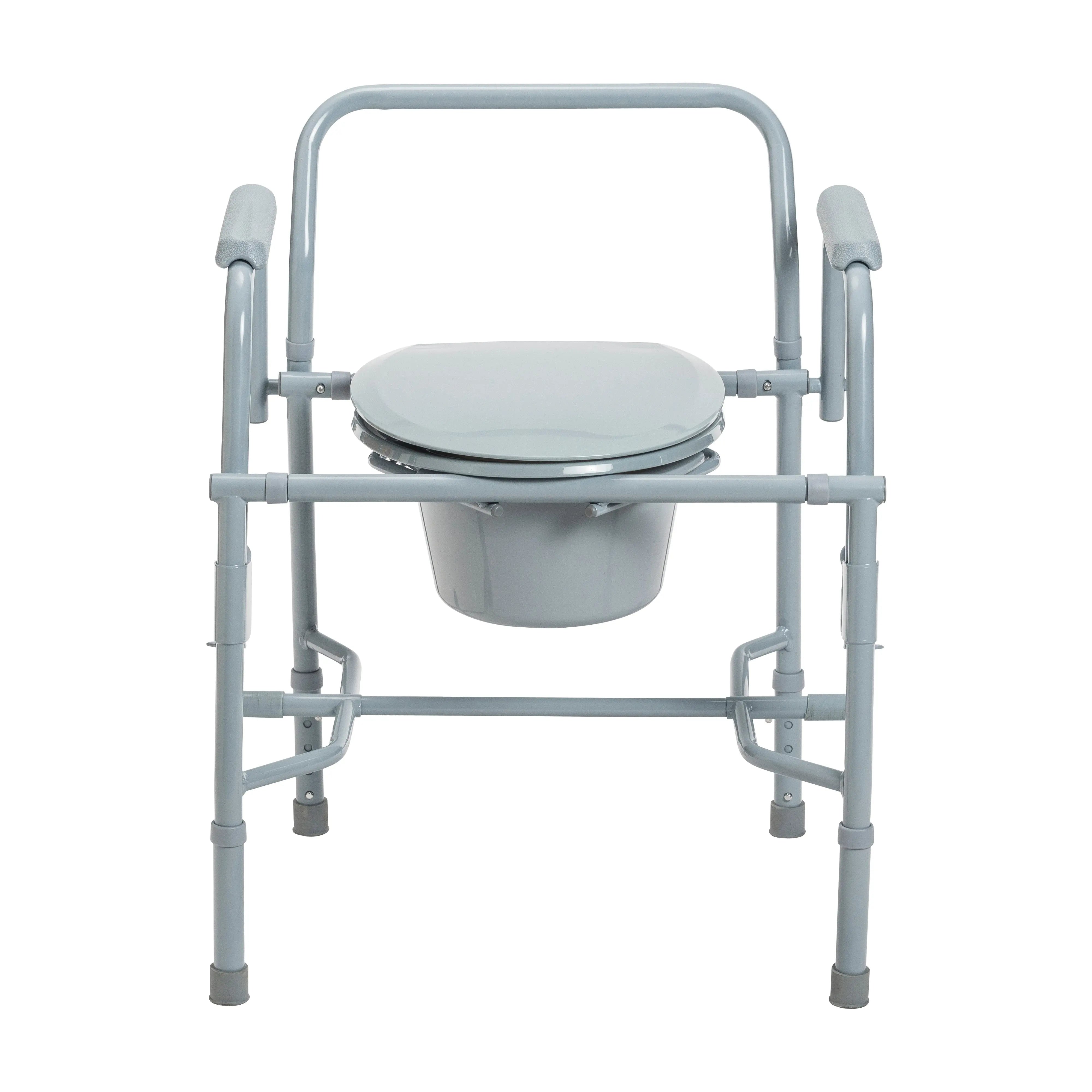 Steel Drop Arm Bedside Commode with Padded Arms - Home Health Store Inc