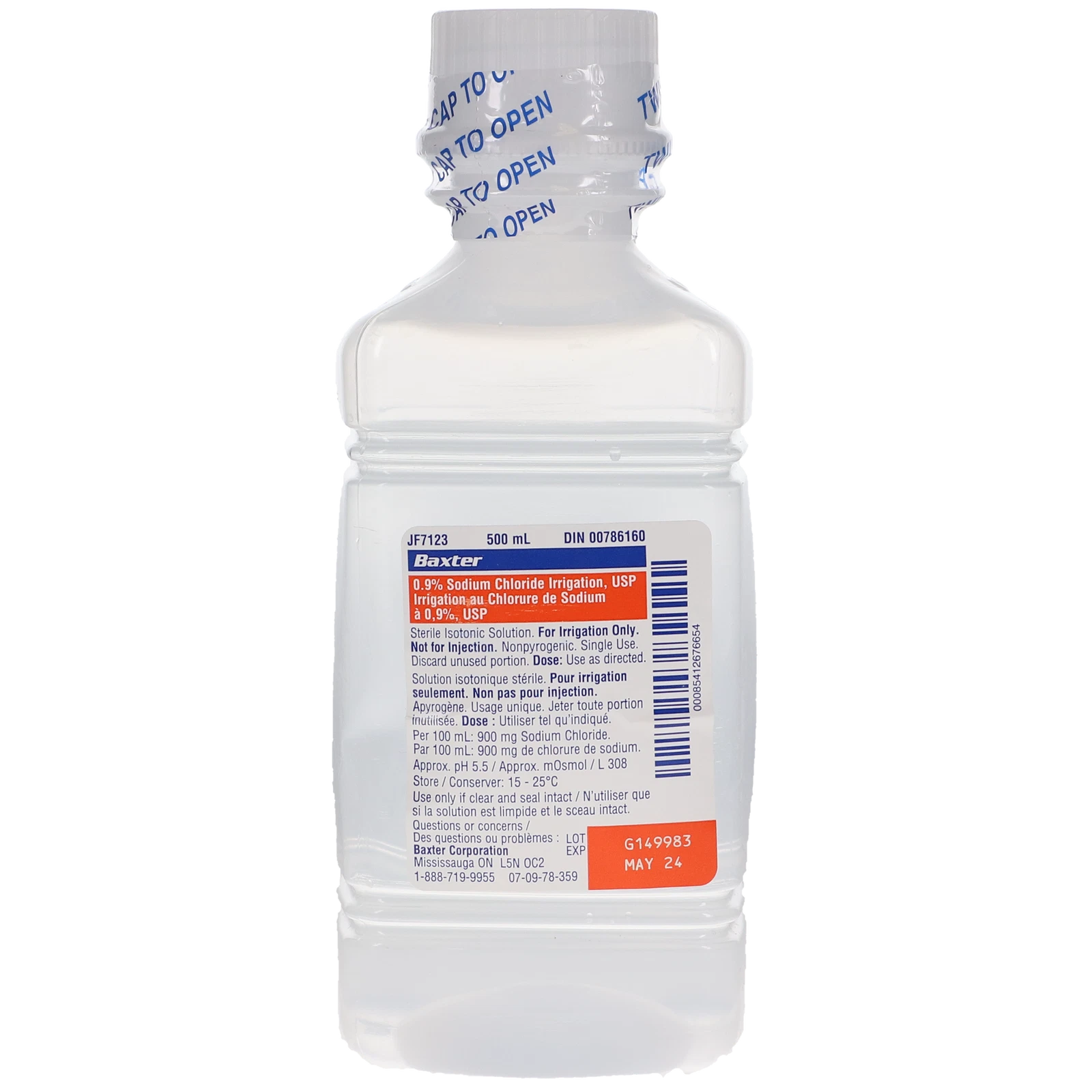 Baxter 0.9% Sodium Chloride for Irrigation 500ml