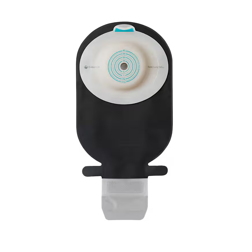 SenSura Mio Black Flat 1-Piece Drainable Pouch