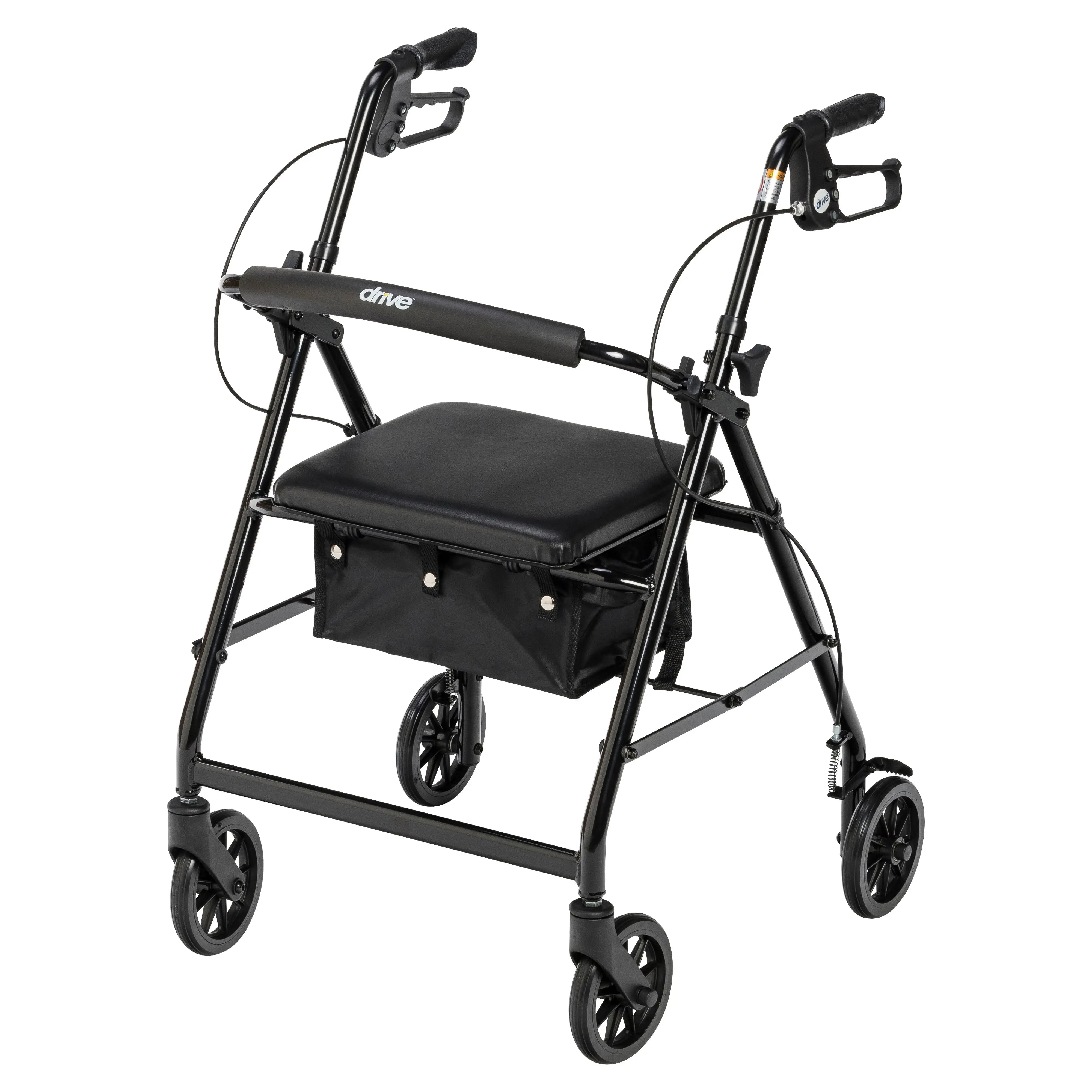 Rollator Rolling Walker with 6" Wheels, Fold Up Removable Back Support and Padded Seat - Home Health Store Inc