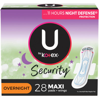 U by KOTEX® SECURITY* Thick Pads Overnight NonWing - Home Health Store Inc