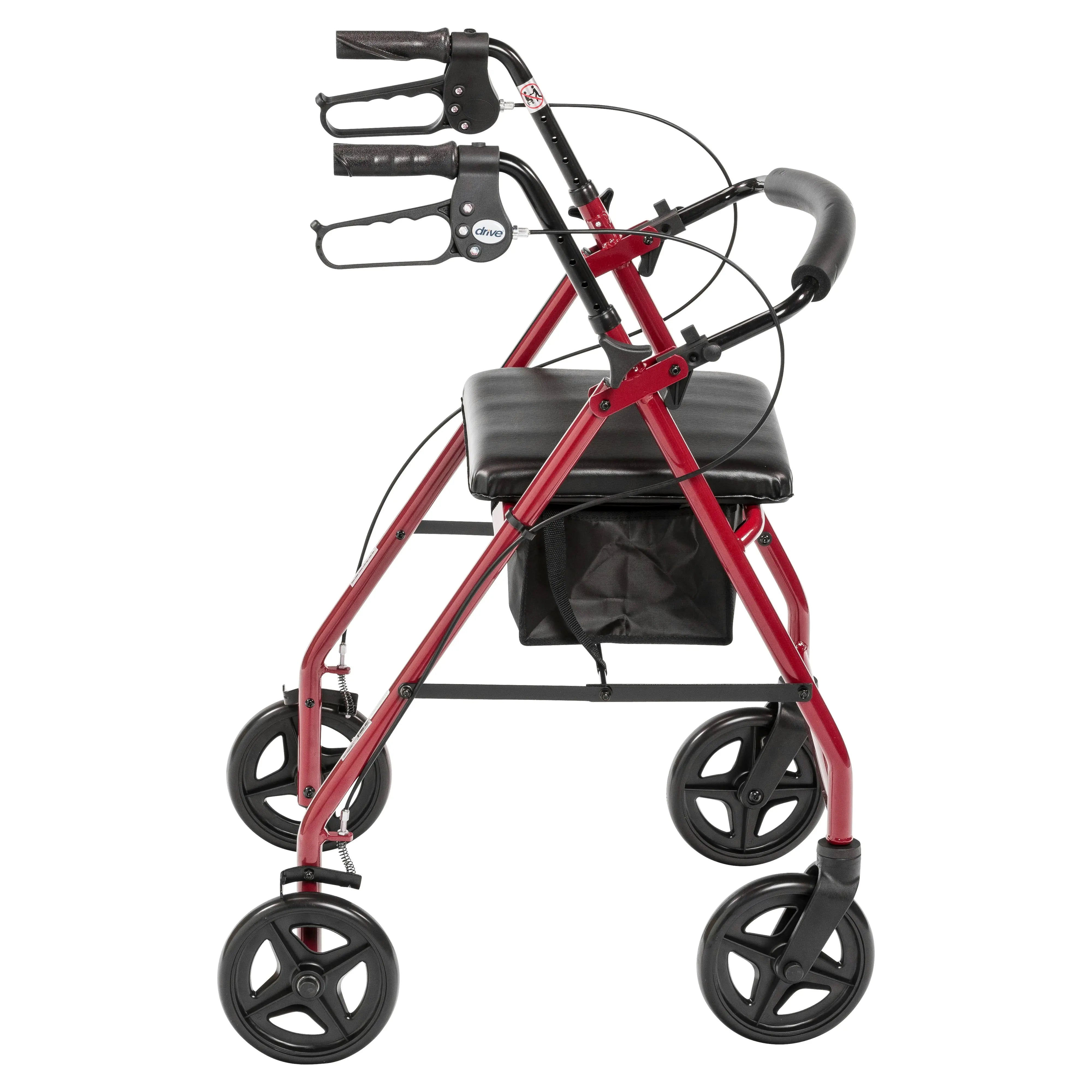 Aluminum Rollator Rolling Walker with Fold Up and Removable Back Support and Padded Seat - Home Health Store Inc