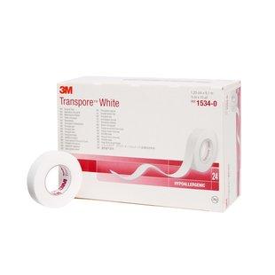 3M 1534-1-2 BX/24  TRANSPORE TAPE, 0.5IN X 10YD, WHITE