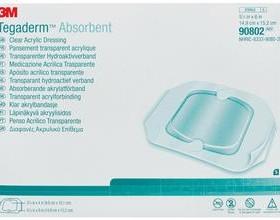 3M 90802 BX/5 TEGADERM ACRYLIC DRESSING SMALL SQUARE CLEAR , 6INX5.9IN (15.24CMX 14.98CM)