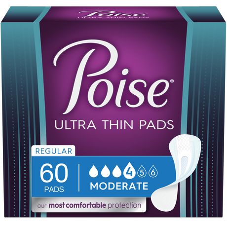 POISE ULTRA THIN MODERATE NON-WINGED PADS CONVENIENCE