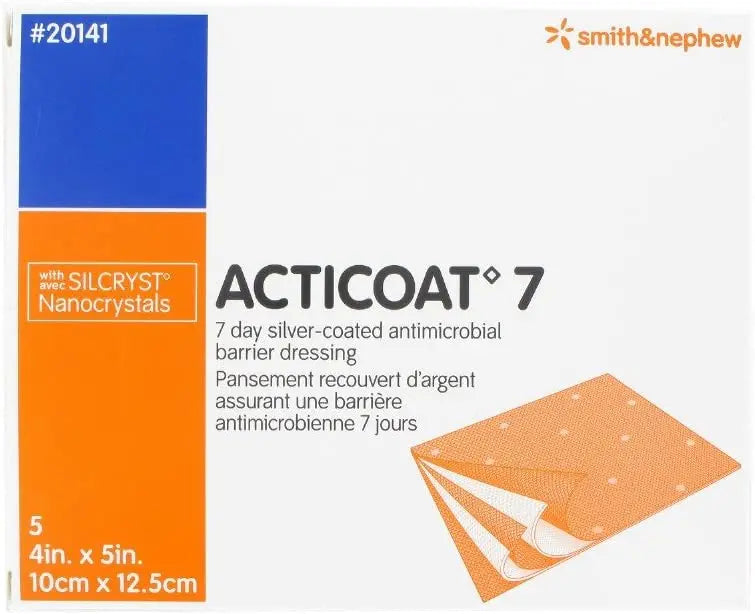 Acticoat 7 Antimicrobial Dressing, Size 10cm X 12.5cm - Box Of 5 - Home Health Store Inc
