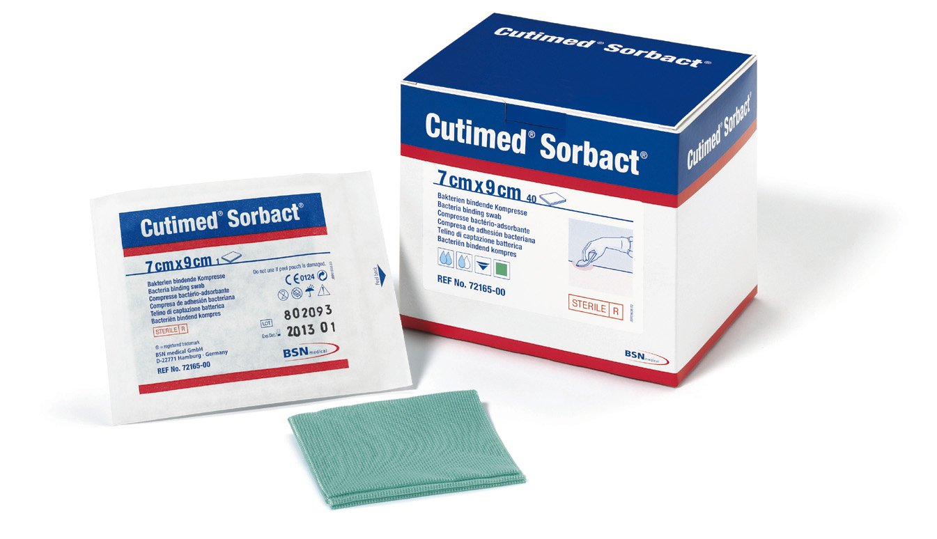 Cutimed Sorbact Antimicrobial Pad W/Bacteria Binding Action 10cm X 10cm - Box Of 5 - Home Health Store Inc