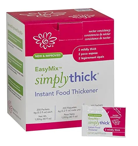 Simply Thick Easy Mix Liquid Thickener Honey Consistency, 12g Package. - Box Of 100