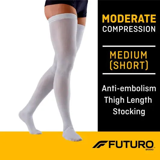 1/Pr Ted Thigh Length Anti-Embolism Stocking, Xx-Large, Short Length, Latex-Free, White
