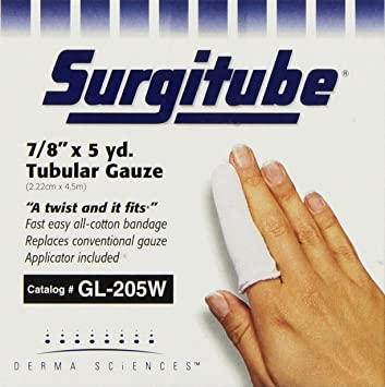 Surgitube Tubular Gauze Roll Large Finger/Toe 2-Ply 7/8" X 50yd Cotton White - Ea/1