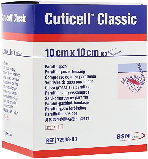 Cuticell Classic Non-Adh Dressing Impregnated W/Paraffin 1cm X 4cm (Retail Pack) - Box Of 10 - Home Health Store Inc