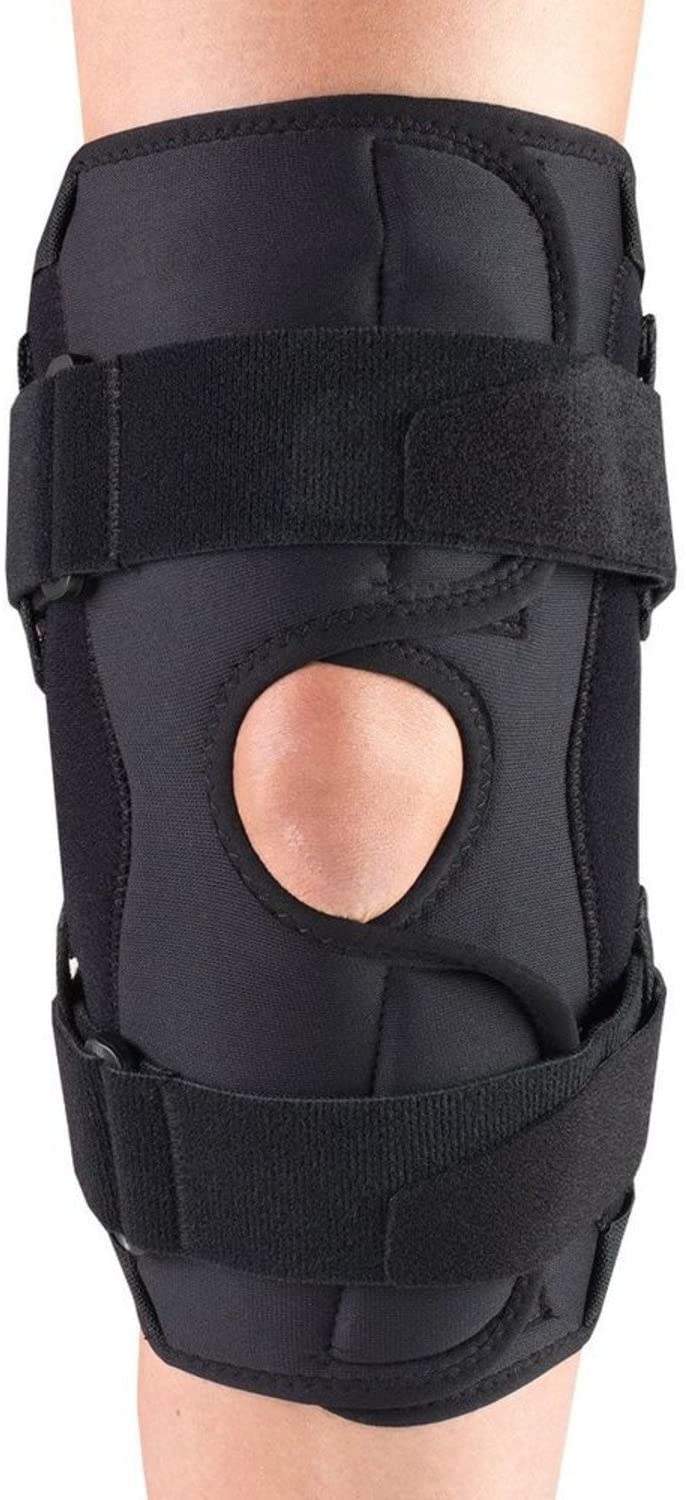Otc Maximum Knee Stabilizer Wrap W/ Hinged Bars Black Xl, Latex-Free - Ea/1