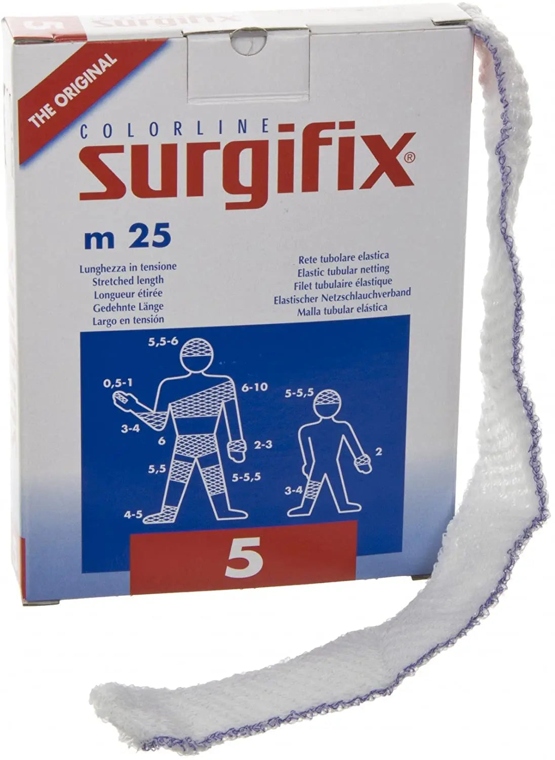 Surgifix Elastic Net Bandage Roll Size 3 Elbow 25m Latex-Free Nylon Covered Rubber - Ea/1