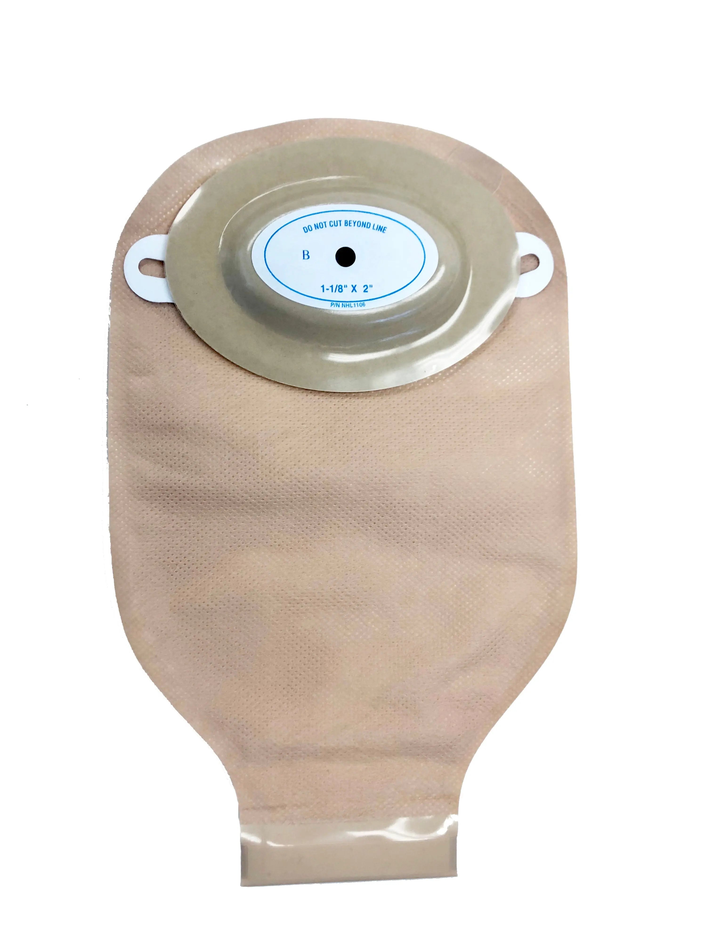 Nu-Flex Post-Op 24oz Drainable Pouch W/ Roll-Up Closure A(3/4" X 1 1/2") Oval Adhesive Foam Pad W/ Convex - Box Of 10