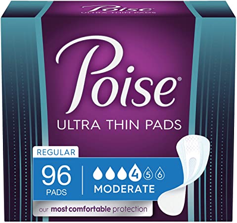 PKG/96 POISE ULTRA THIN MODERATE REGULAR NON-WINGED PADS BULK - Home Health Store Inc
