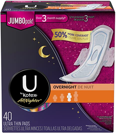U by KOTEX® SECURITY* Thick Pads Overnight NonWing