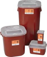 ACM 185 CS/20 NON-STACKABLE SHARPS DISPOSTAL CONTAINER TALL TRAY SIZE, LOCKING CAP