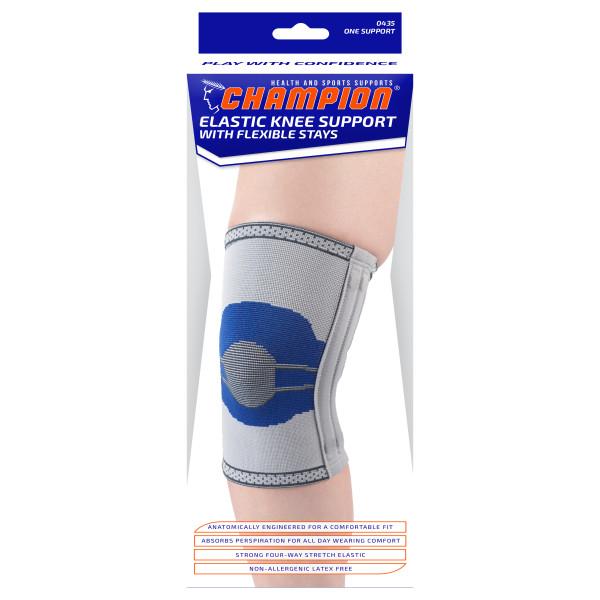 AIR 0435-L EA/1 ELASTIC KNEE SUPPORT WITH STAYS LIGHT GREY LARGE